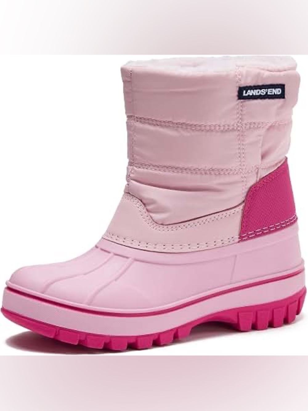 Lands' End Girls' Light Pink and Hot Pink Waterproof Snow Boots Toddler Size 6M